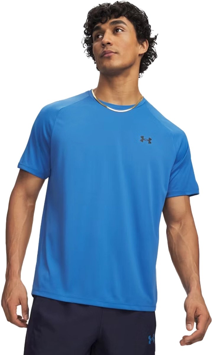 Under armour ua tech 2.0 ss tee-blu heren sportshirt - aegean blauw - zwart m