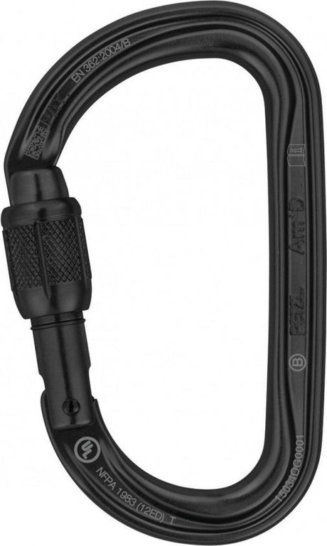 Petzl Am'D Screw Lock asymmetrischer Schraubkarabiner schwarz