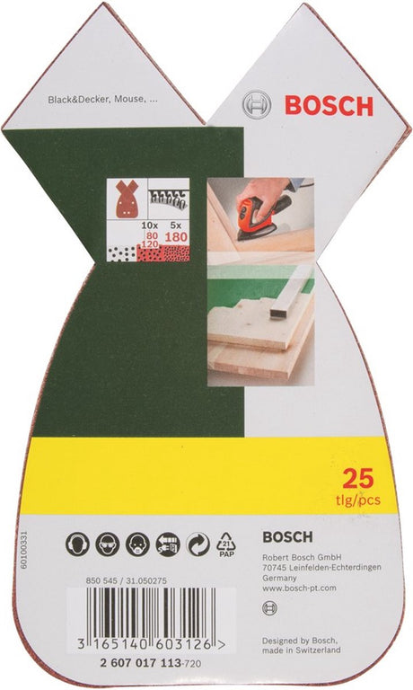 Bosch Zubehör 25-teiliges Schleifblatt-Set für Multischleifer – 2607017113