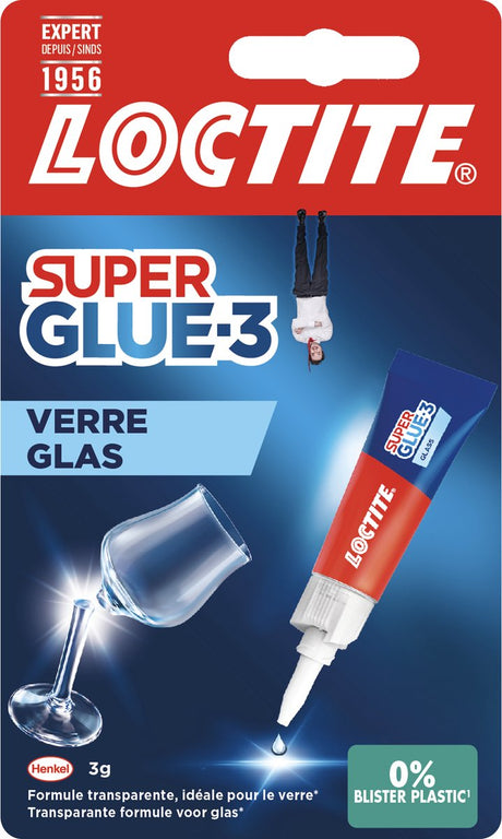 Loctite Glaskleber 3 g | Glaskleber für alle Oberflächen | Kleber für Glasgegenstände | Glaskleber | transparent | transparenter Glaskleber