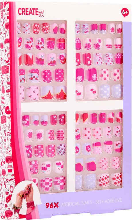 Erstelle es! Kunstnägel selbstklebend Maxi-Set, 96-tlg