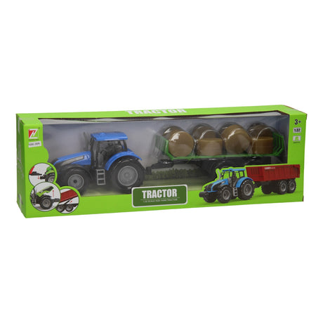 Traktor mit Ballenwagen 1:32