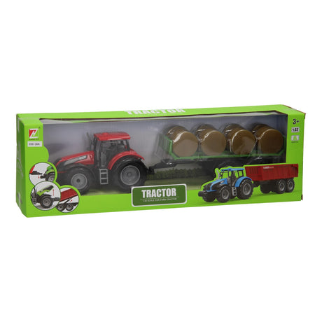 Traktor mit Ballenwagen 1:32