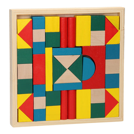 Holzbausteine, 48 Stück.