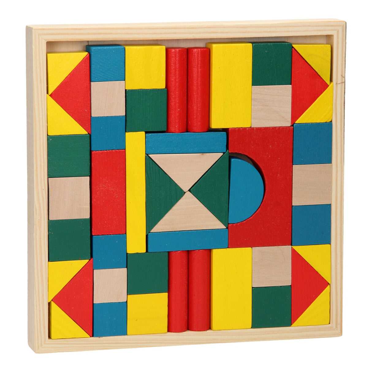 Holzbausteine, 48 Stück.