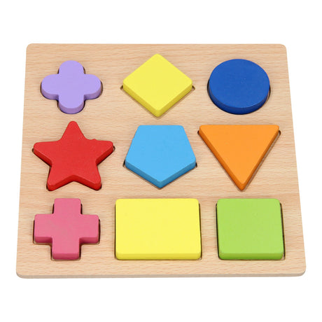 Houten vormenpuzzel, 9st.