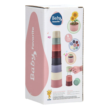 Lobbes speelgoed bv stapelbekers pastel, 8dlg.