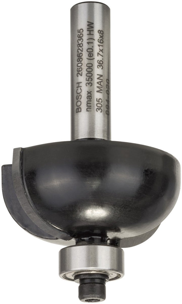 Bosch - Halbrund-Profilfräser 8 mm, R1 12 mm, D 36,7 mm, L 16 mm, G 58 mm