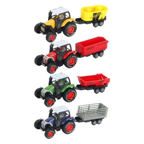 Traktor aus Druckguss mit Anhänger und Rückziehfunktion