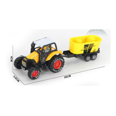 Traktor aus Druckguss mit Anhänger und Rückziehfunktion