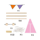 Luxuriöses Tipi-Zelt rosa mit Lichtern, 128 cm