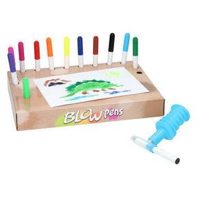 Blaaspennenset met pompje dinosaurus