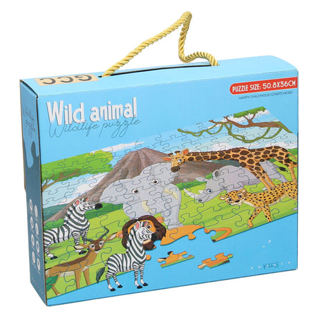 Bodenpuzzle Wildtiere, 100 Teile.