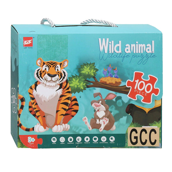 Bodenpuzzle Wildtiere grün, 100 Teile