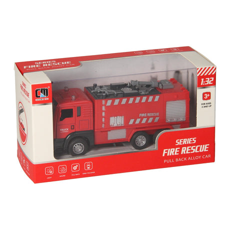 Rückfahrbares Feuerwehrauto mit rotem Licht und Ton