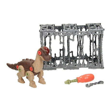 Schrauben Sie den Dino in den Käfig