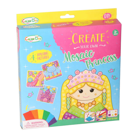 Ein Mosaik-Bastelset „Prinzessin“ herstellen, 4 Teller