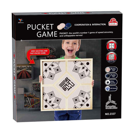 Lobbes Spielzeug z. B. Puck-Schießspiel aus Holz – 4 Spieler