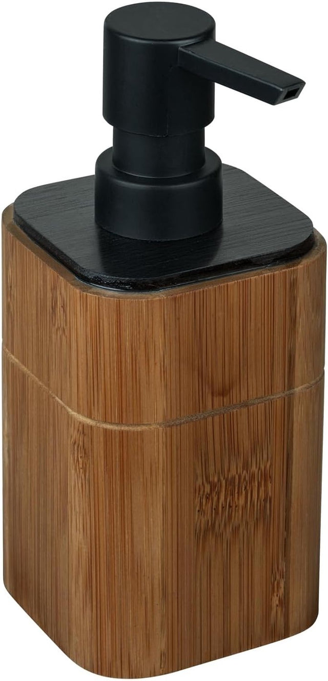 Wenko merkloze bamboe zeepdispenser, 200ml, zwart bruin
