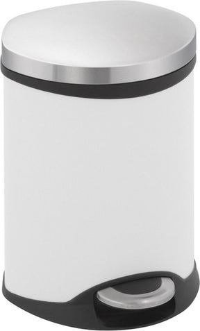 Eko - shell bin pedaalemmer 6 liter - steel plastic - wit, mat rvs - prullenbak