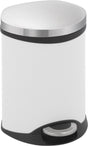 Eko - shell bin pedaalemmer 6 liter - steel plastic - wit, mat rvs - prullenbak