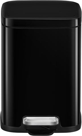Eko - Stella Treteimer 6 Liter - Edelstahl Kunststoff - Schwarz - Abfalleimer