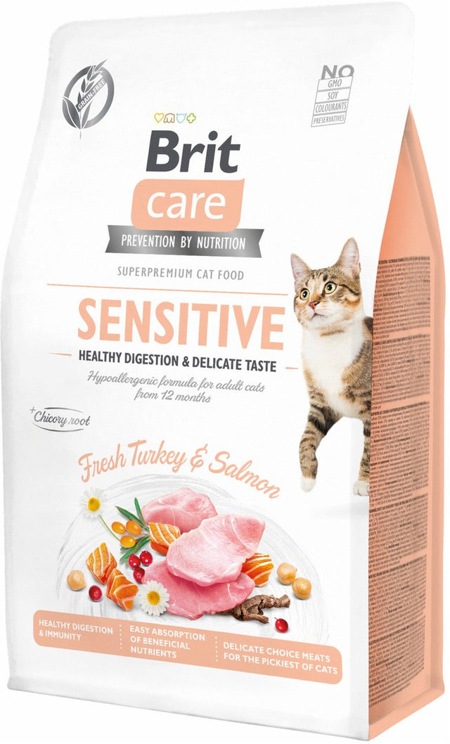 Brit sensitive healthy digestion delicate taste - kattenvoer - kalkoen zalm 400 g