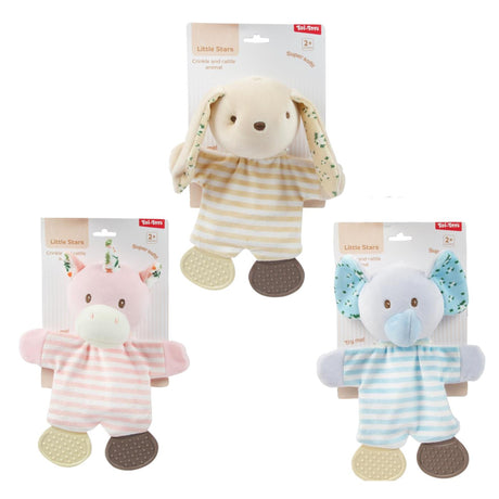 Toi-toys Little Stars Baby Knistertuch + Beißring -weich- 3sort