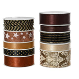 Decoris Band Polyester 10 sortiert schwarz gold