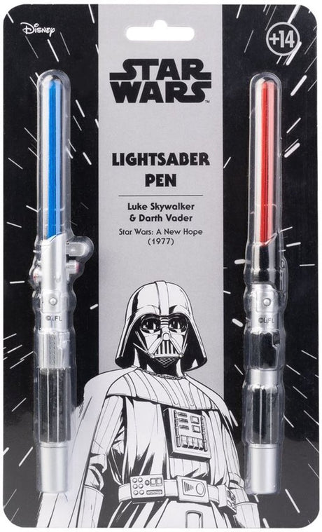 Grupo erik disney star wars - luke skywalker darth vader set of 2 lightsaber pens pen - multicolours