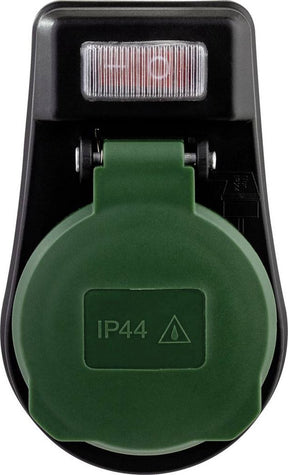 Rev doorvoerstekker met schakelaar - ip44 - aa uit knop - max. 3680 watt