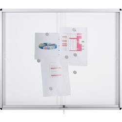 E-vision abschließbare Notiztafel Master Vision 18xA4 Bi-Office magnetisch weiß trans