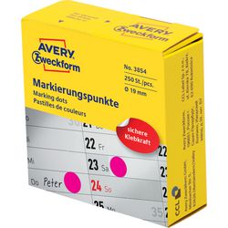 Avery Markierungspunkte Magenta 250 Stück 19 mm