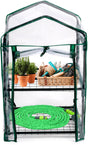 Kinzo Gewächshaus-Anzuchtbox 45 x 50 x 80 cm – Gartengewächshaus mit 2 Etagen – kompaktes Gewächshaus für Pflanzen und Anzuchtbox – wetterfest und transparent