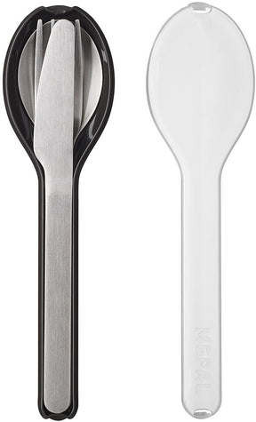 Mepal - ellipse bestekset 3-delig - mes. vork en lepel - rvs - nordic black
