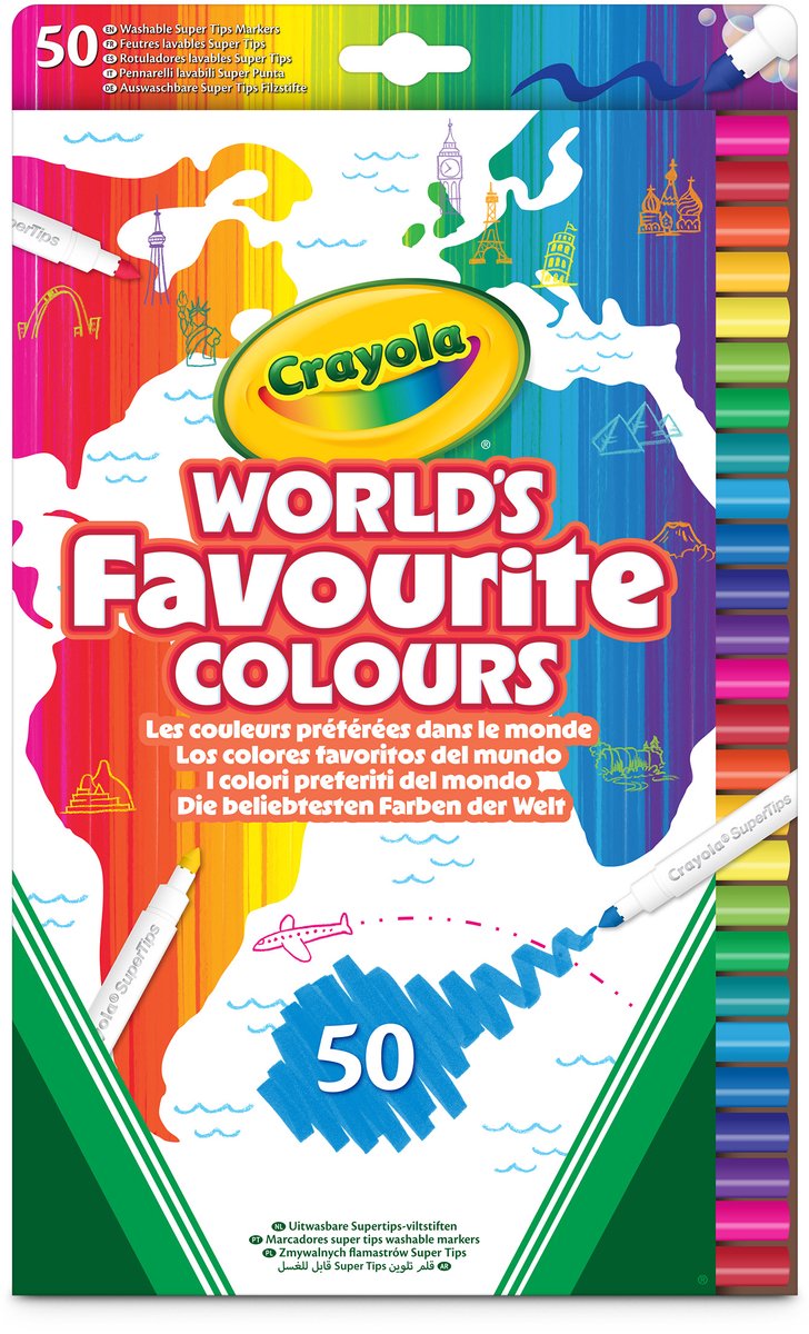 Crayola world's favourite colours - 50 kleurpotloden