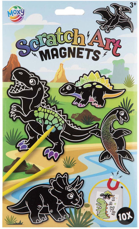 Kratzmagnete der kreativen Bastelgruppe machen Dinosaurier