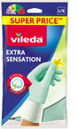 Vileda Extra Sensation Haushaltshandschuhe – Größe L – Latex – dünn, bequem – für präzises Arbeiten und Schutz