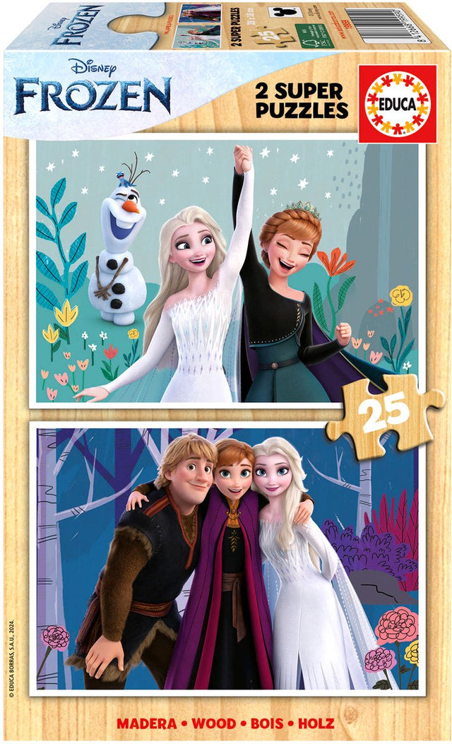 Educa frozen houten puzzels 2 x 25 stukjes