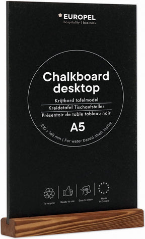 Europel krijtbord staand - tafelmodel – a5 - hout
