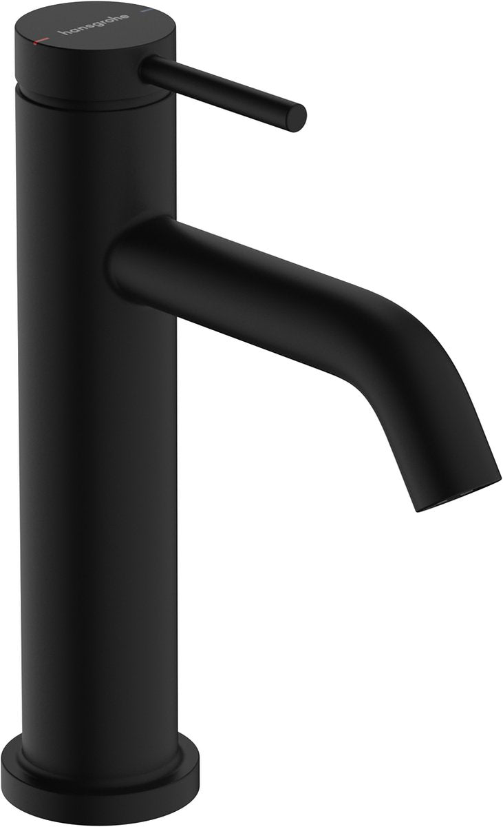 Hansgrohe tecturis s – Waschtischarmatur – Einhebelbedienung – mit Ablaufgarnitur – Größe 110 mm – mattschwarz