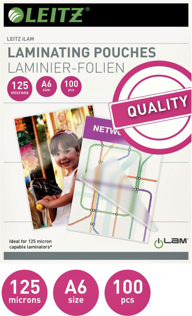 Leitz Laminierfolien – A6 – 125 Mikron – 100 Stück