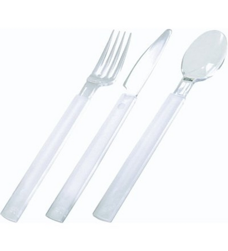 Duni Einwegbesteck Set Libra 6x Messer, 6x Gabel, 6x Löffel transparent