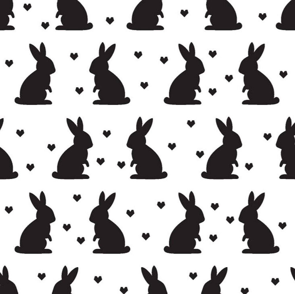 Duni Osterserviette Osterhase schwarz-weiß 33x33cm