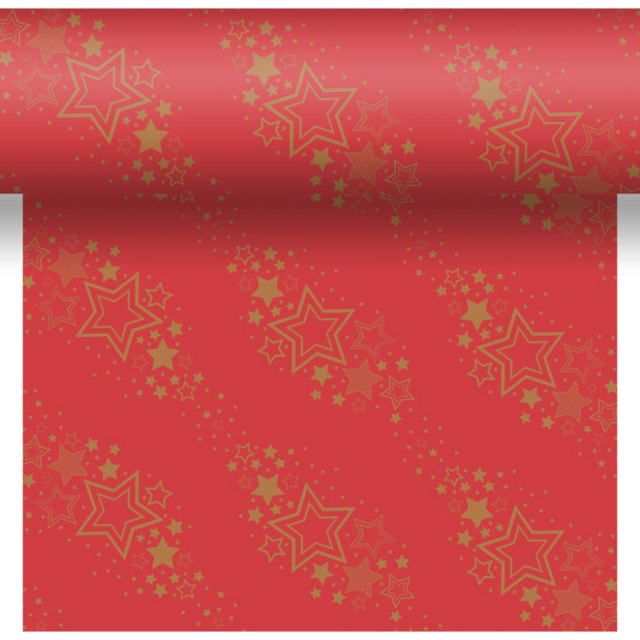 Duni tafellaken holiday star red 138x220cm