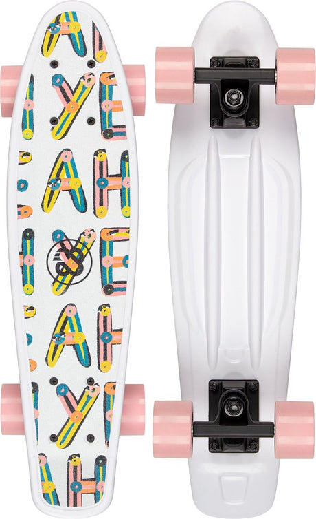 Nijdam flipgrip skateboard - high season - wit roze