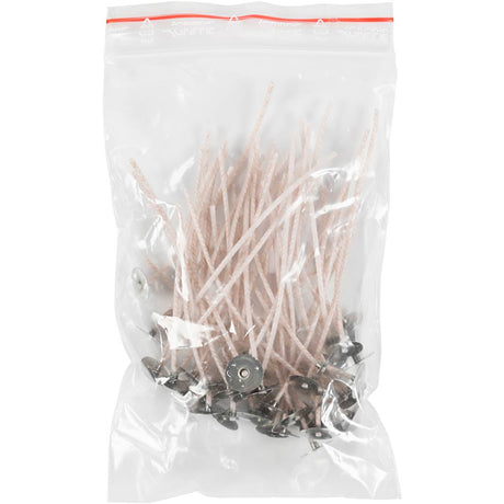 Dochte für Kerzen im Halter, passend für Halter mit einem Durchmesser von 20-65 mm, L: 10 cm, Dicke 2 mm, 50 Stück 1 Box
