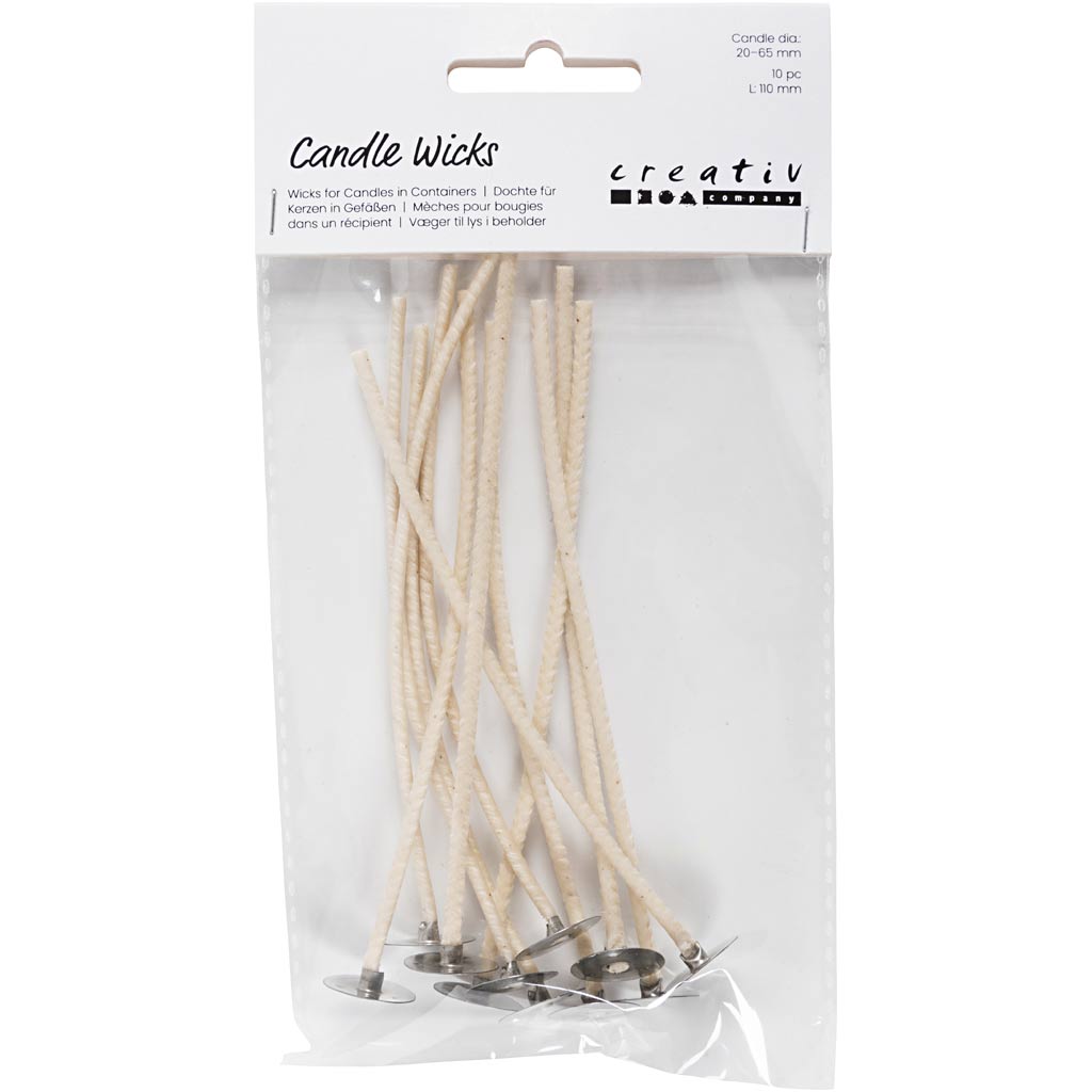 Creativ-Unternehmen https: www.cchobby.nl Dochte-für-Kerzen-im-Halter-geeignet-für-Halter-mit-einem-Durchmesser-von-20-65-mm-l-110-mm-Dicke-2-mm-10-Stück-1-Box