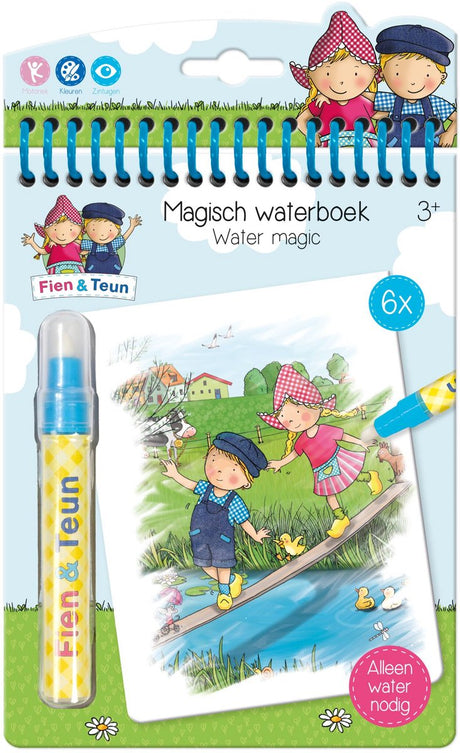 Bambolino fien teun waterkleurboek - 6 pagina's - herbruikbaar - met hervulbare waterpen - peuter en kleuter speelgoed - knutselen - voor meisjes en jongens - vanaf 2 jaar - speelgoed kinderen - toys