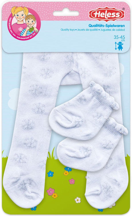 Heless Puppenstrumpfhosen und Socken Polyester Weiß Silber 28-35 cm